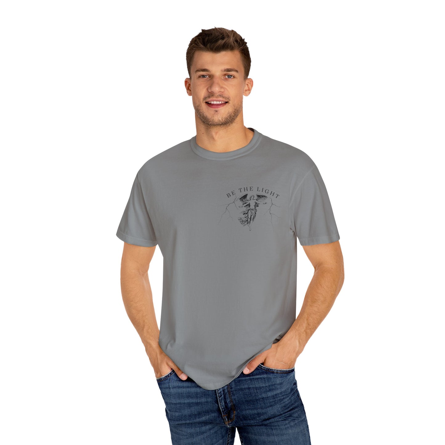 Unisex Garment-Dyed T-Shirt - 'Be the Light' Inspirational Tee