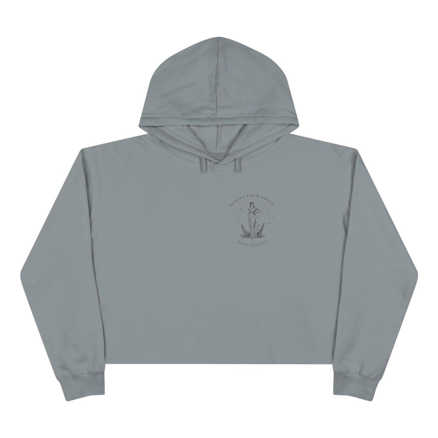 Eco-Friendly Crop Hoodie - 'Beauty From Above' Graphic