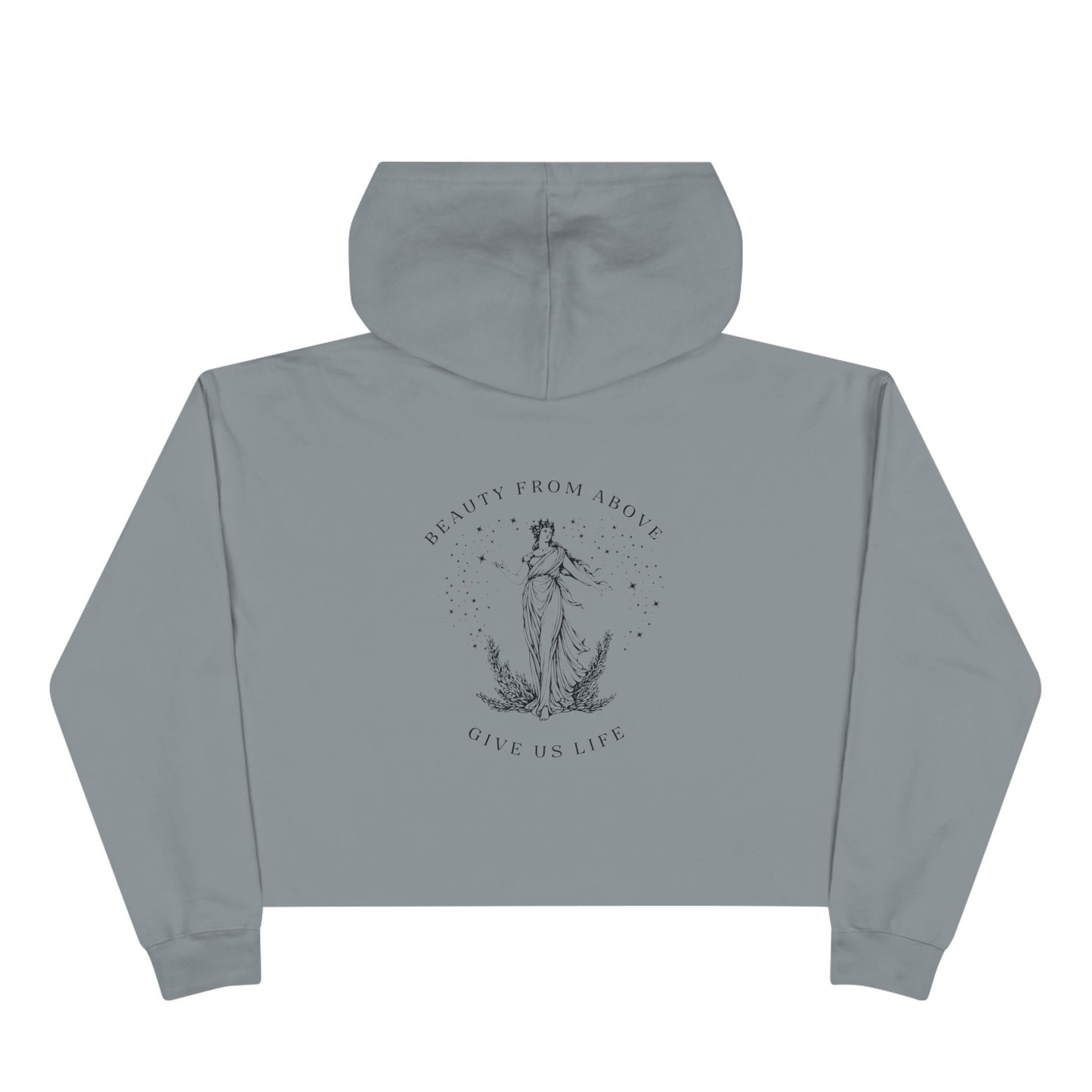 Eco-Friendly Crop Hoodie - 'Beauty From Above' Graphic