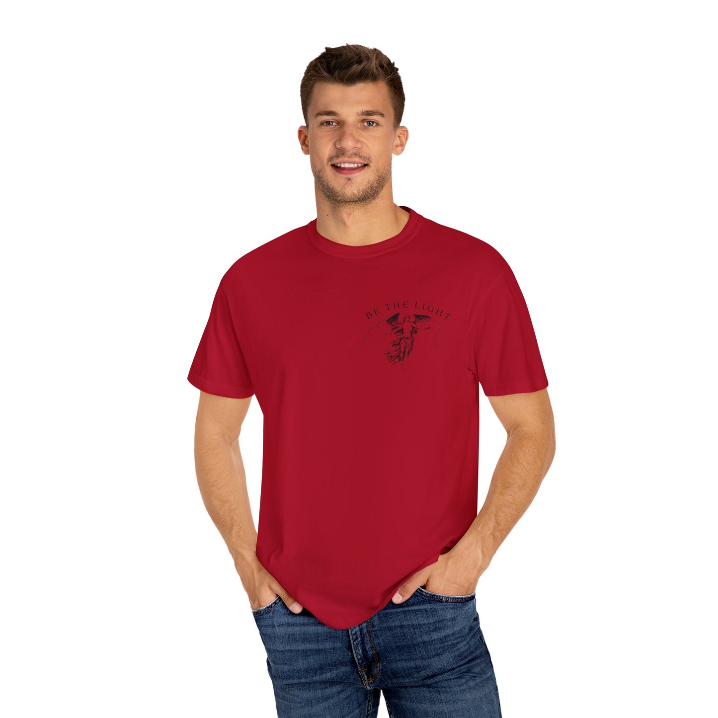 Unisex Garment-Dyed T-Shirt - 'Be the Light' Inspirational Tee