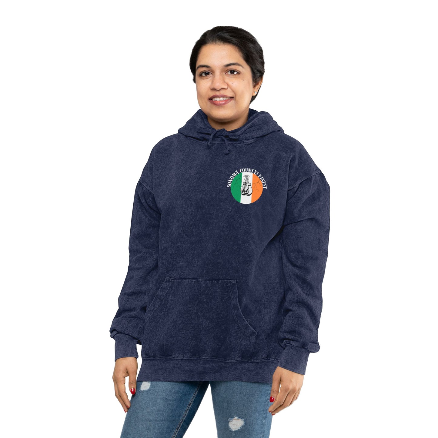Unisex Mineral Wash Hoodie - Sonoma County's Finest with Irish Colors