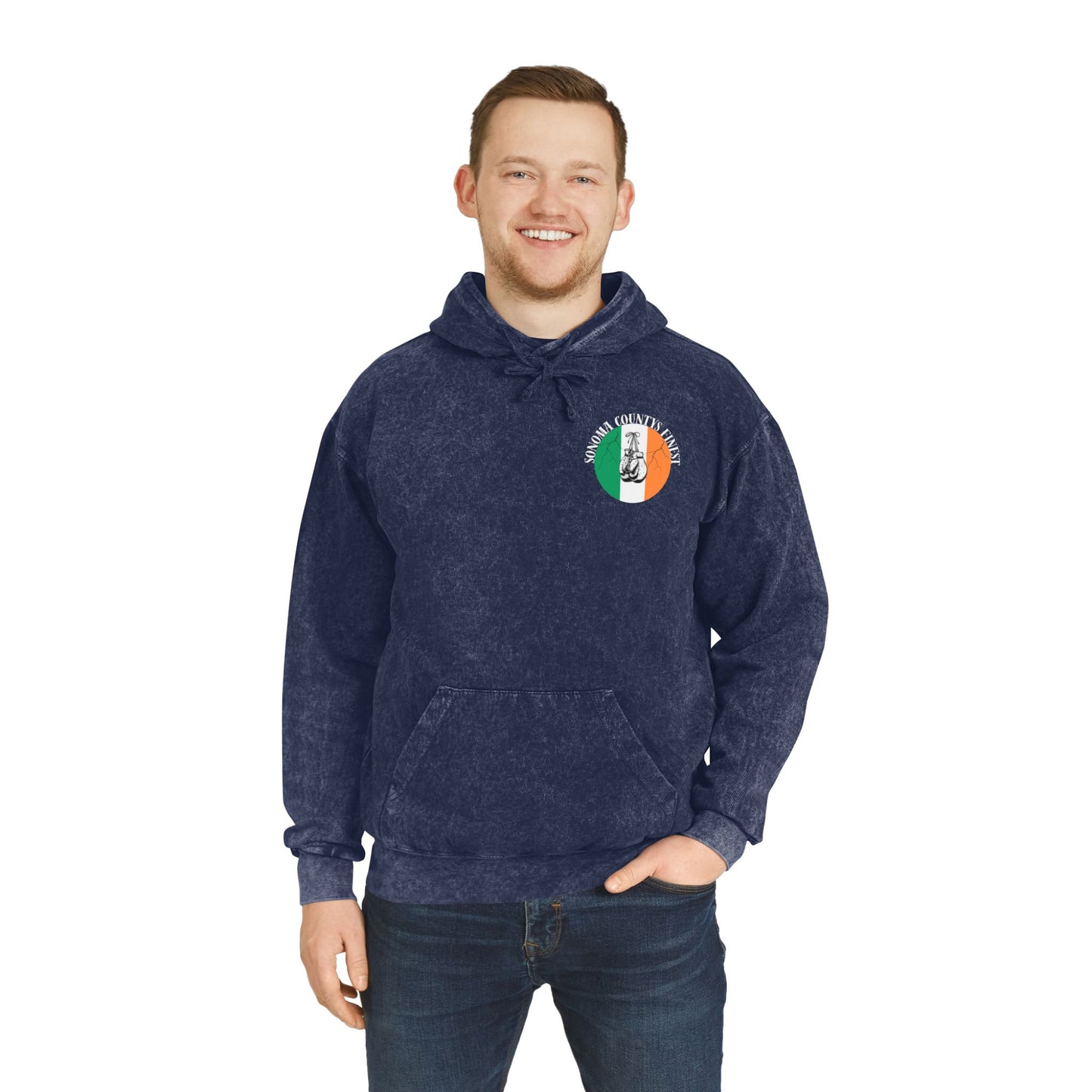 Unisex Mineral Wash Hoodie - Sonoma County's Finest with Irish Colors