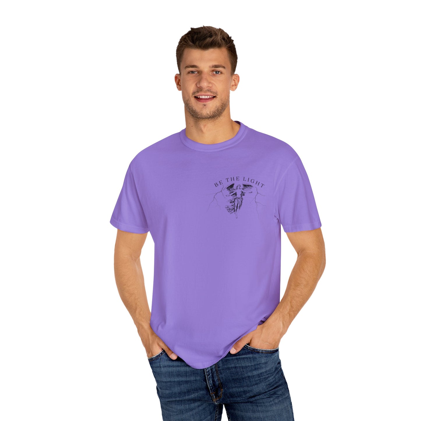 Unisex Garment-Dyed T-Shirt - 'Be the Light' Inspirational Tee