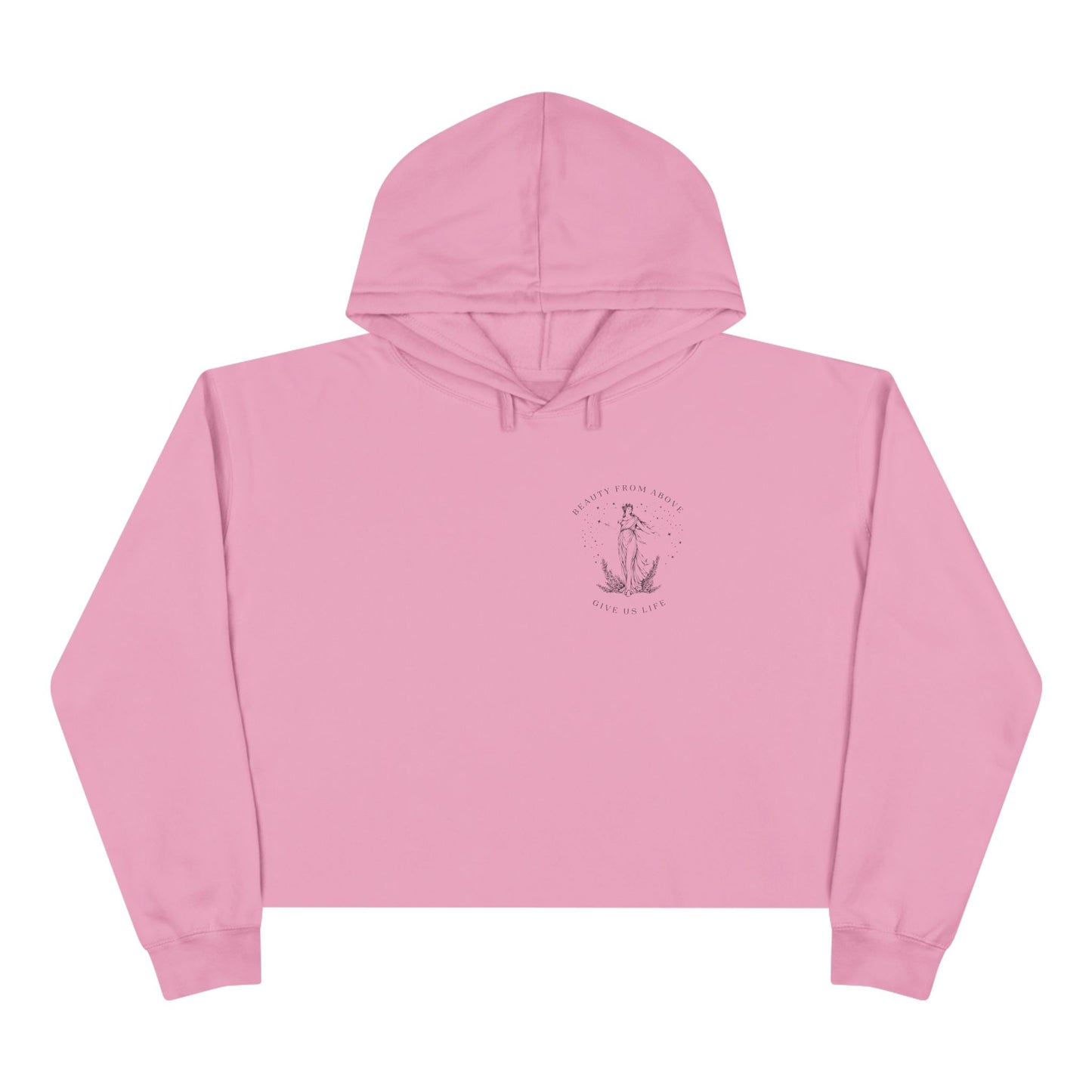 Eco-Friendly Crop Hoodie - 'Beauty From Above' Graphic