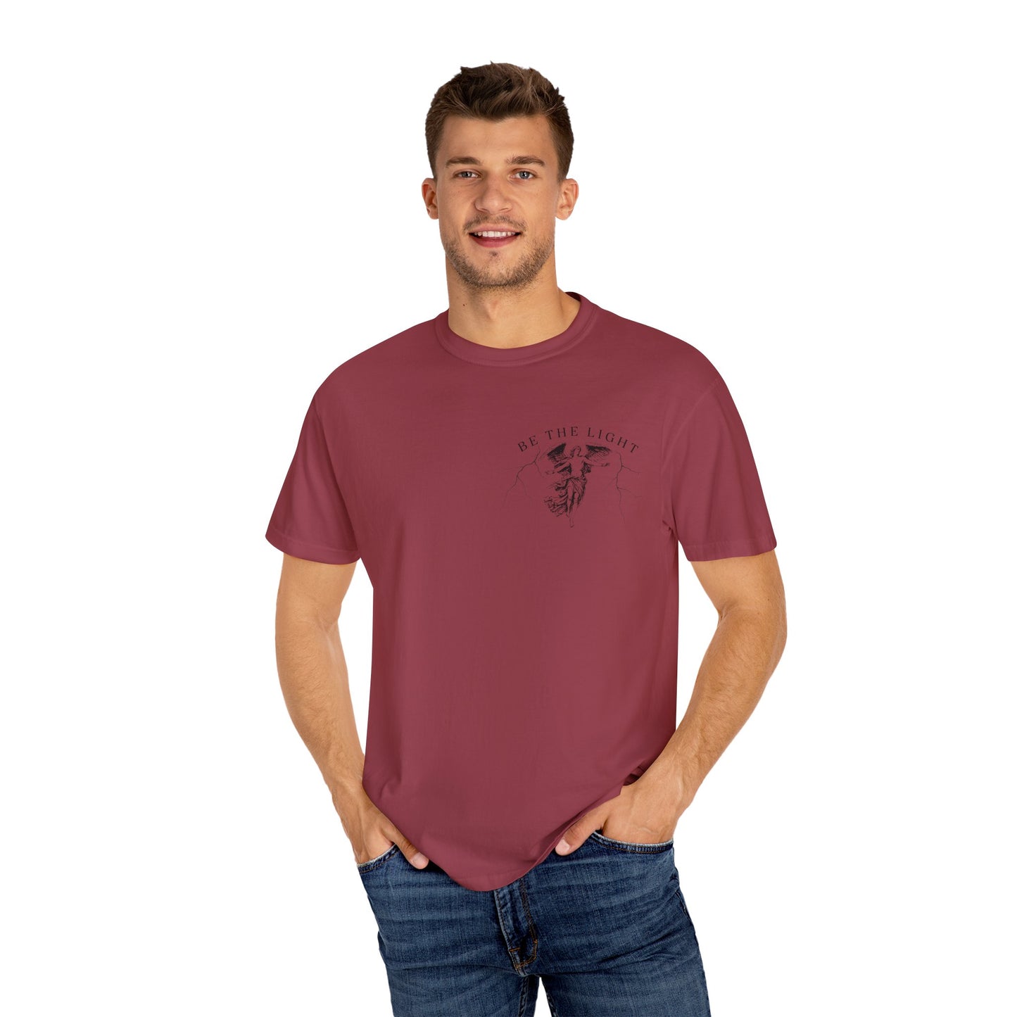 Unisex Garment-Dyed T-Shirt - 'Be the Light' Inspirational Tee