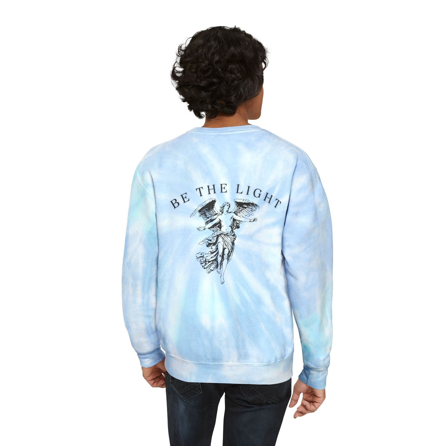 Unisex Tie-Dye Sweatshirt - 'Be The Light' Inspirational Apparel