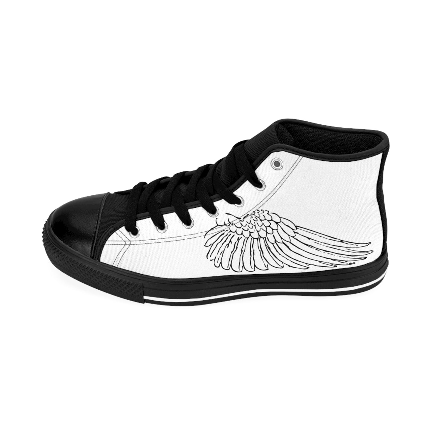 Men's Classic Sneakers with Wing Design - Stylish High-Top Shoes for Casual Wear