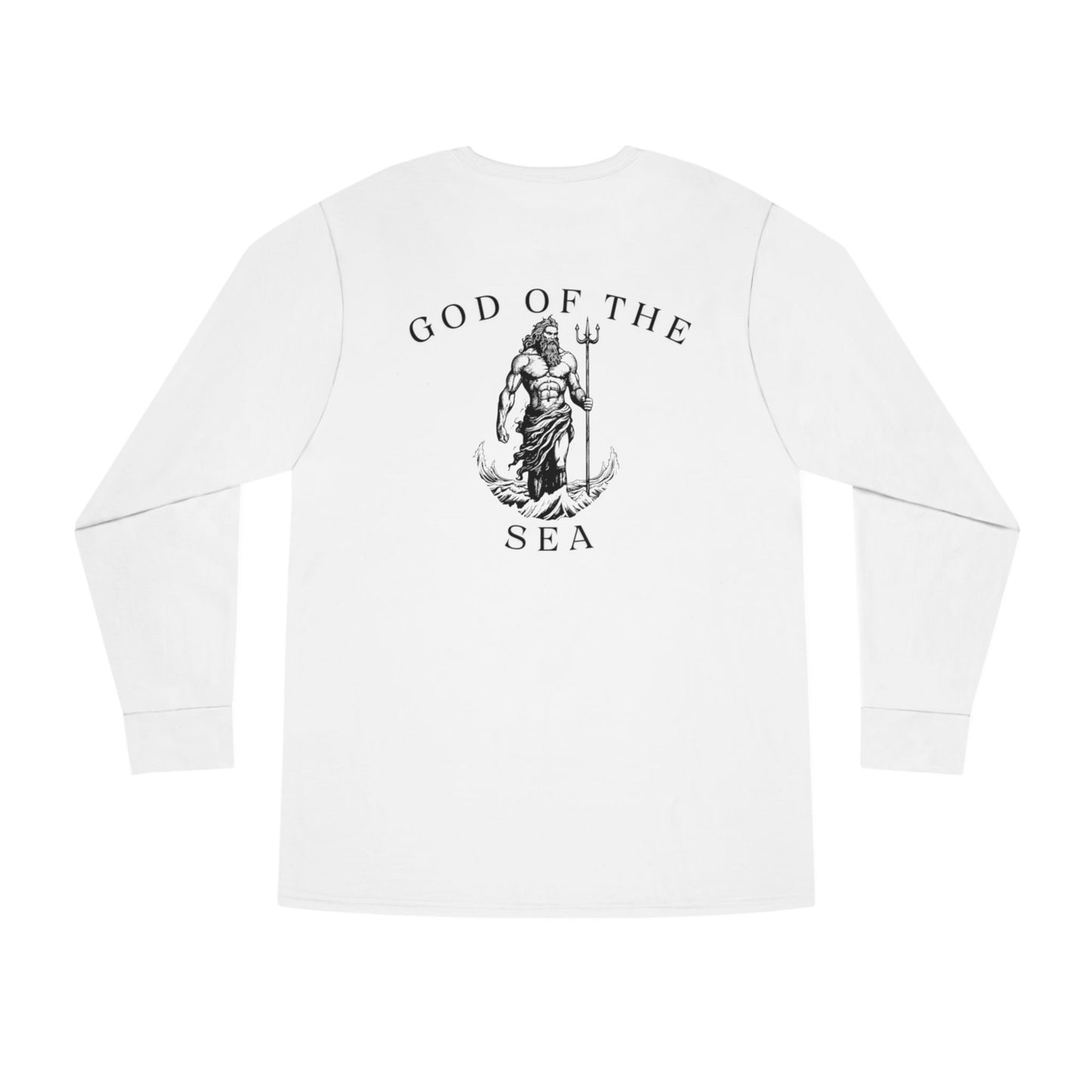 God of the Sea Long Sleeve Crewneck Tee - Nautical Themed Apparel