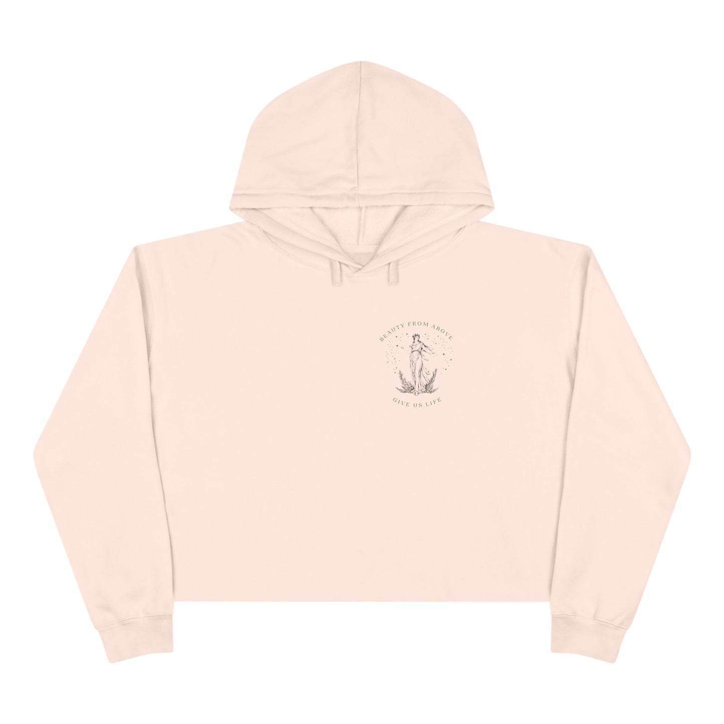 Eco-Friendly Crop Hoodie - 'Beauty From Above' Graphic