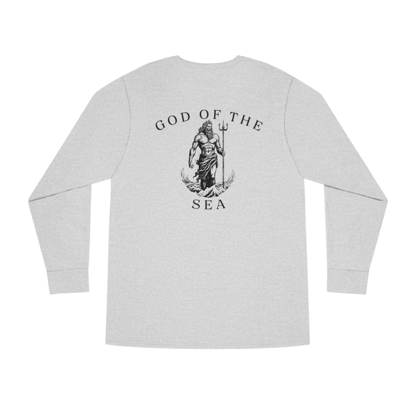 God of the Sea Long Sleeve Crewneck Tee - Nautical Themed Apparel