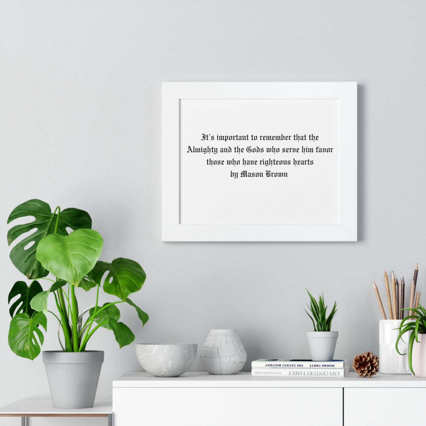 Inspirational Framed Poster - "Remember the Almighty" by Mason Brown