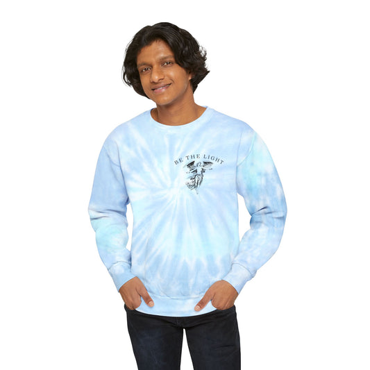 Unisex Tie-Dye Sweatshirt - 'Be The Light' Inspirational Apparel