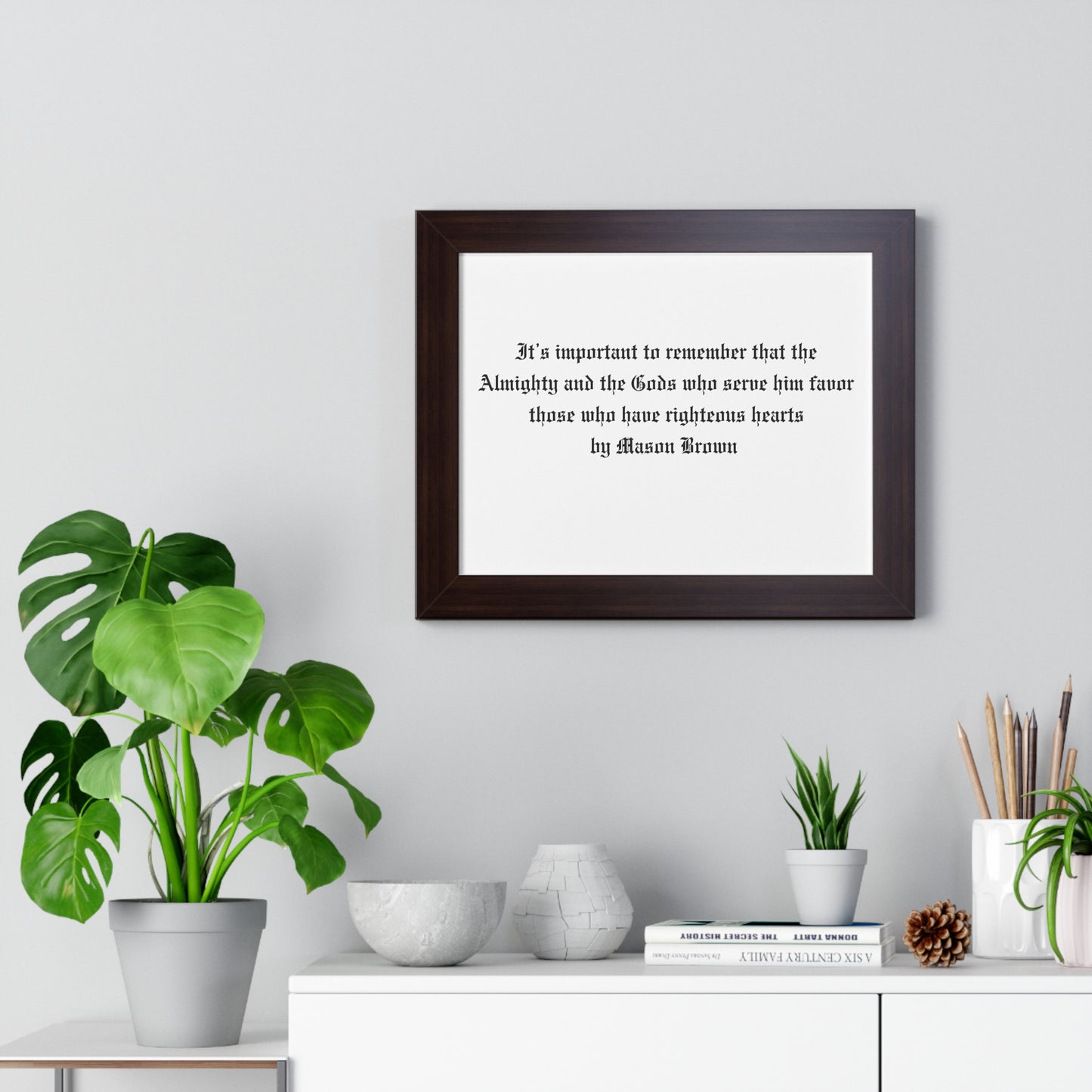 Inspirational Framed Poster - "Remember the Almighty" by Mason Brown