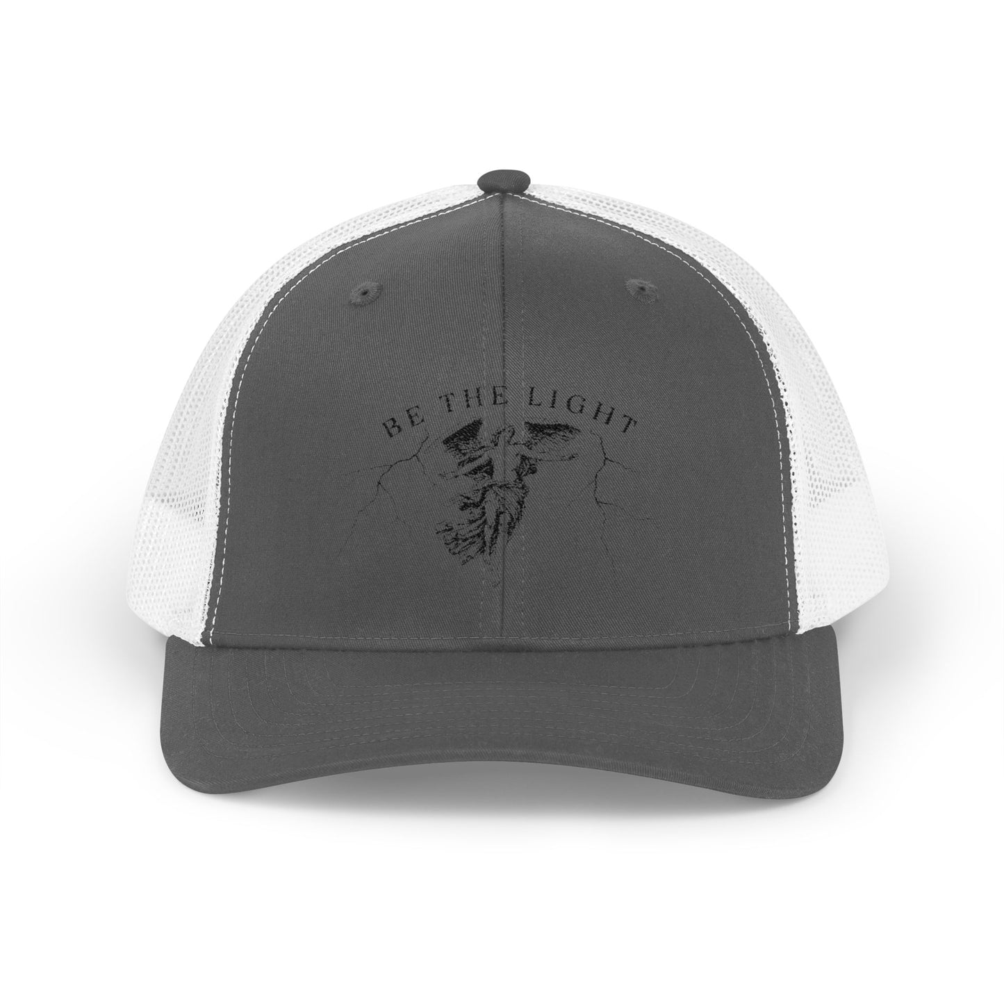 Be The Light Snapback Trucker Cap - Inspirational White Cap for Daily Wear