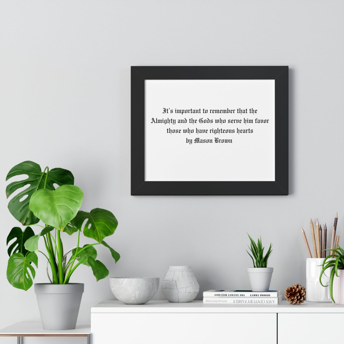 Inspirational Framed Poster - "Remember the Almighty" by Mason Brown