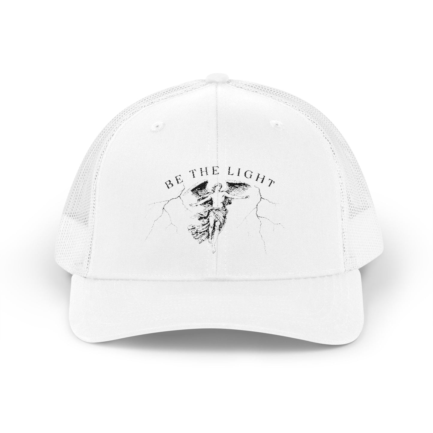 Be The Light Snapback Trucker Cap - Inspirational White Cap for Daily Wear